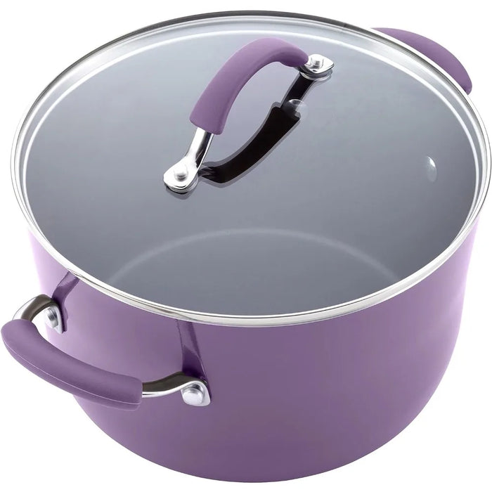 Nonstick Cookware Pots and Pans Set, 12 Piece, oven safe and easy cleanup, Purple, Suitable for gift giving, free shipping