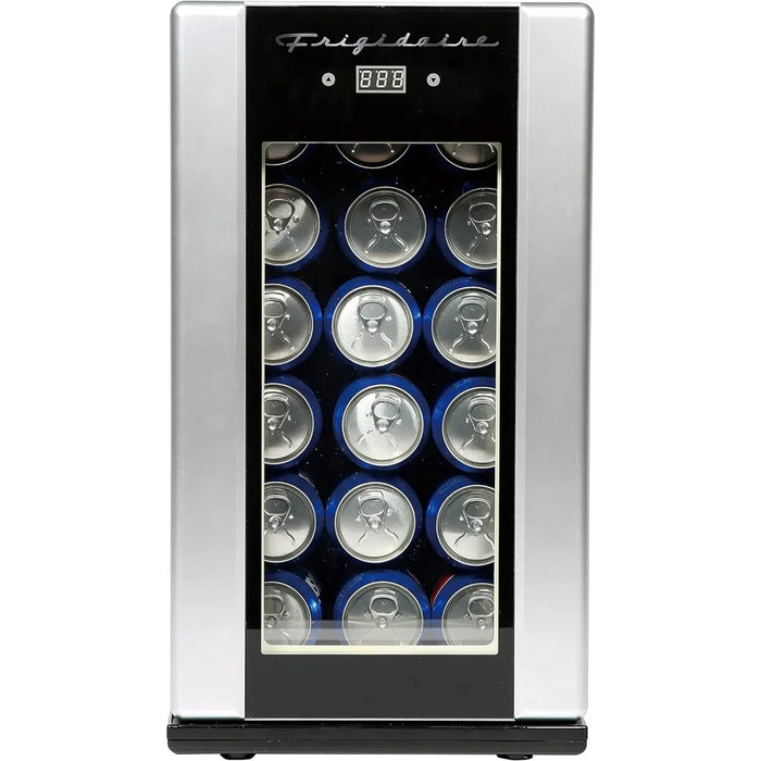 FRIGIDAIRE EFMIS567_AMZ 18 Can OR 4 Wine Bottle Retro Beverage Fridge, Temperature Control, Thermoelectric, FreonFree, Stainless