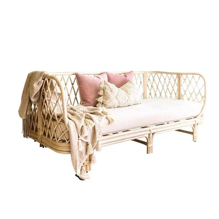 Nordic rattan sofa ins Southeast Asian rattan woven furniture homestay inn home double three person real rattan chair