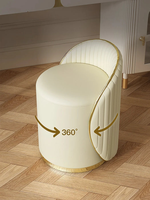 Light Luxury Dressing Stool Simple High Appearance Level Home Furniture Bedroom Nordic with Back Chair Makeup Stools Rotatable