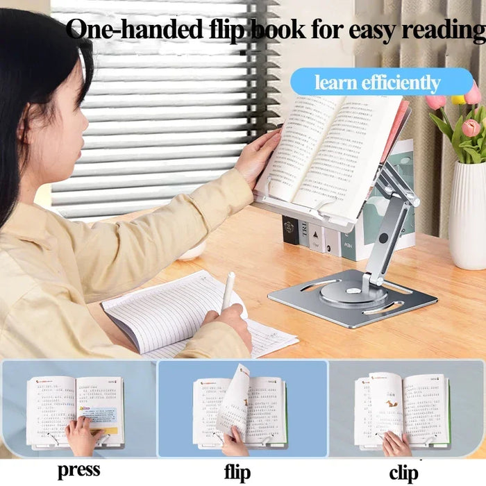 Eary 360 Rotable Aluminium Laptop Stand Height Angle Adjustment Tablet Desktop Holder Multifunctional Reading Book Bracket