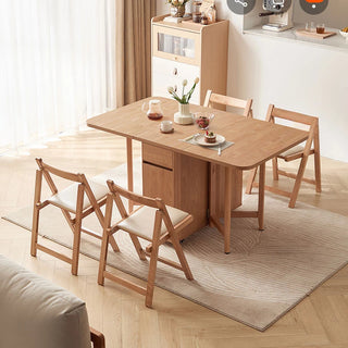 Nordic log wind slate dining table and chair combination small apartment folding table set