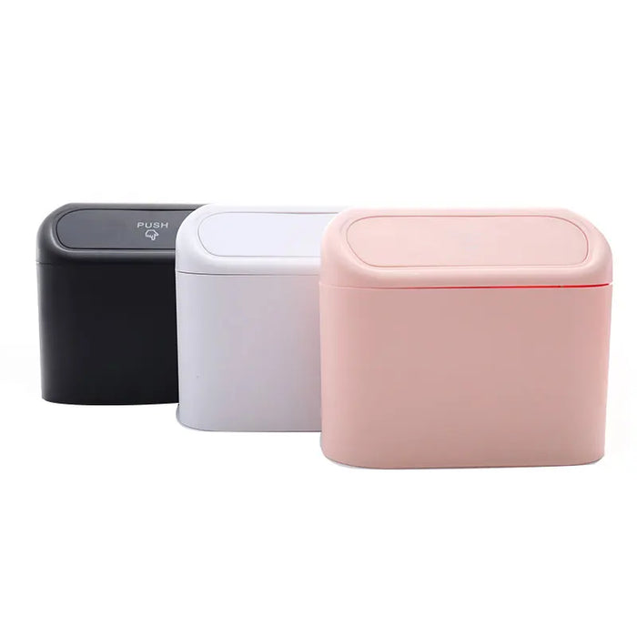 Car Trash Bin Hanging Vehicle Garbage Dust Case Storage Box Black Square Pressing Type Trash Can Auto Interior Accessories