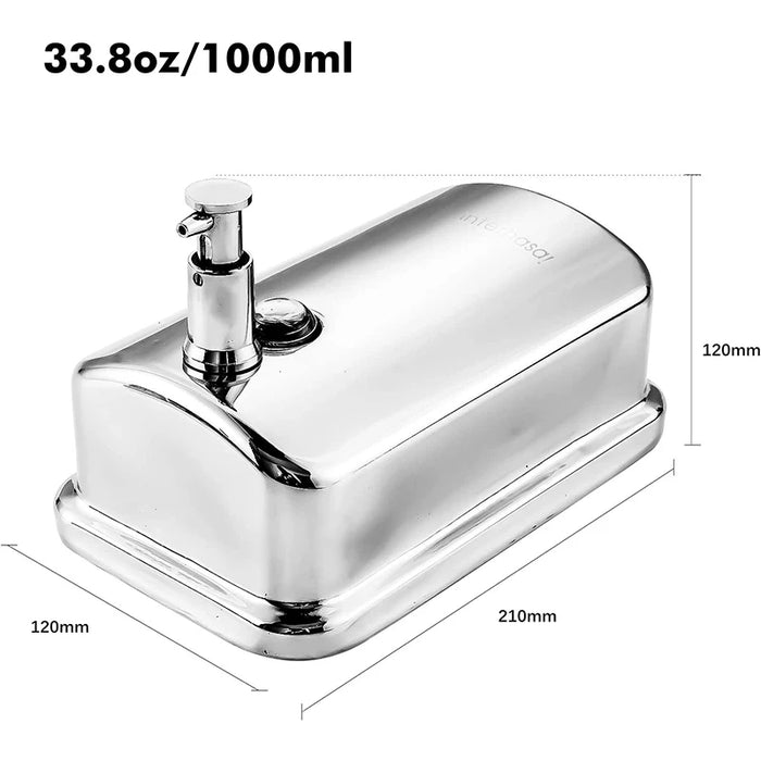 interhasa! Soap Dispenser Wall Mount 304 Stainless Steel Hand Soap Dispenser Commercial Liquid Soap Dispenser for Bathroom