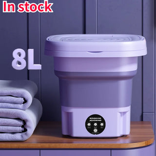 8L Underwear Socks Fully-automatic Electric Foldable Tub Laundry Washer Portable Mini Folding Washing Machine With Spin Dry