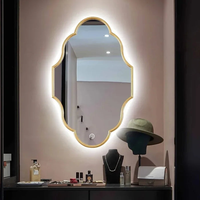 Irregular Body Led Mirror Shower Large Light Gold Desk Pocket Shaving Mirror Full Length Aesthetic Espejos Home Improvement