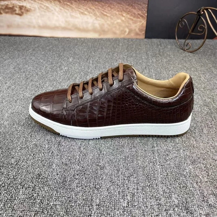 BATMO 2023 new arrival Fashion Crocodile Belly Skin causal shoes men,male Genuine leather Sneaker  pdd81