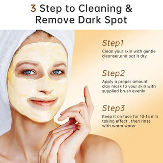 Tea Tree Face Skin Care Set Mask Acne Treatment Serum VC Whitening Turmeric Spots Cream Deep Cleaning Clay Mud Facial Mask 200g