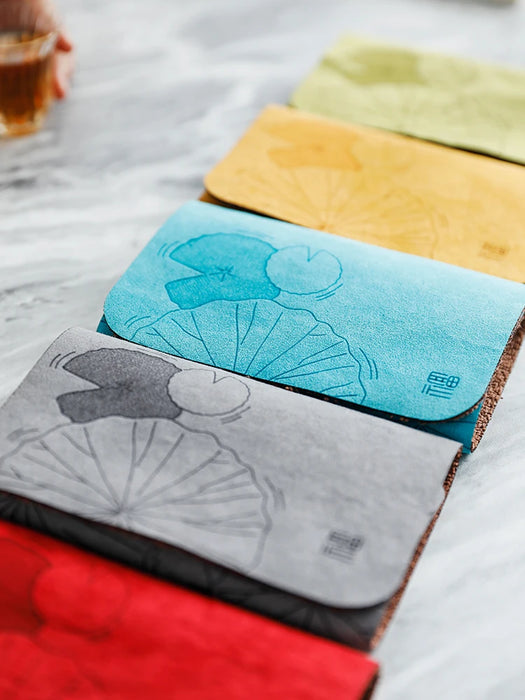 Manual Tea Towel Super Absorbent Table Mats Gingko Velvet Tablecloth Tea Mat Napkin High-end Simplicity Tea Ceremony Accessories