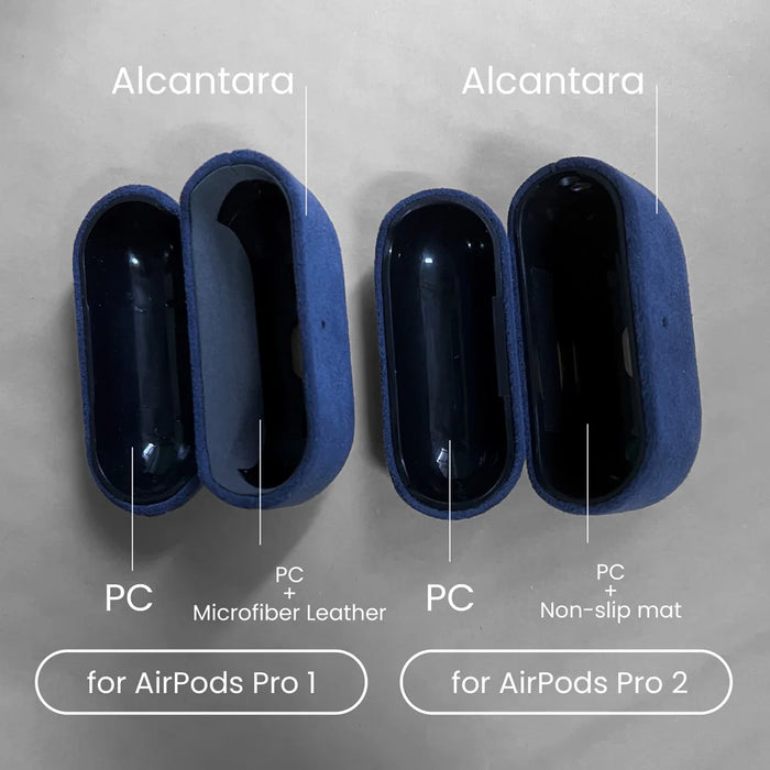 YMW ALCANTARA Case for AirPods Pro 2 Luxury Artificial Leather Cases for AirPod Pro Wireless Bluetooth Headset Turn fur Cover