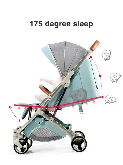 EU Ready Stock Babyfond 5.8 kg Light Stroller High Landscape Carriage Portable Umbrella Baby Stroller Newborn Travel Pram