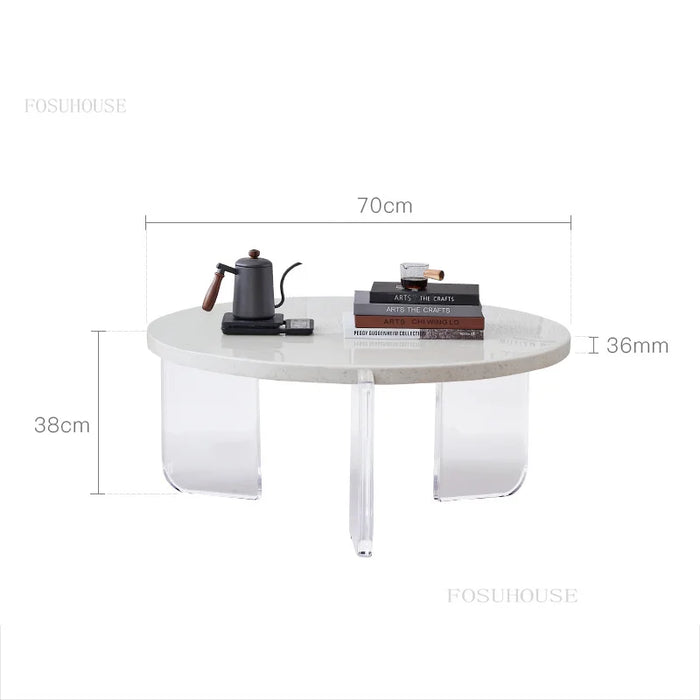 Nordic Light Luxury Terrazzo Coffee Table for Living Room Modern Simple Designer Table Side Tables Home Living Room Center Table