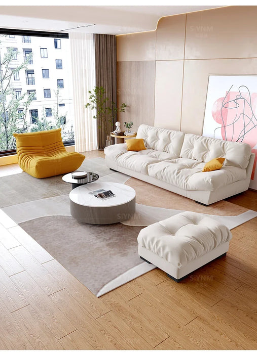 Fabric sofa living room small apartment simple modern technology cloth cloud light luxury tofu block ins velvet trend