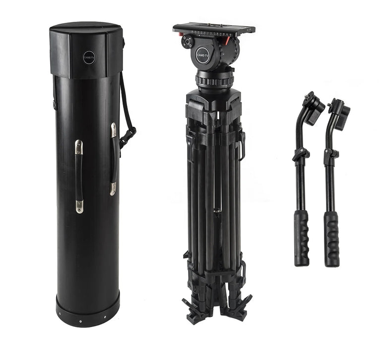 CAME-TV CAME-20T Professional Carbon Fiber Fluid Head Max Load 29.6kg video Tripod For URSA FS7 Etc.