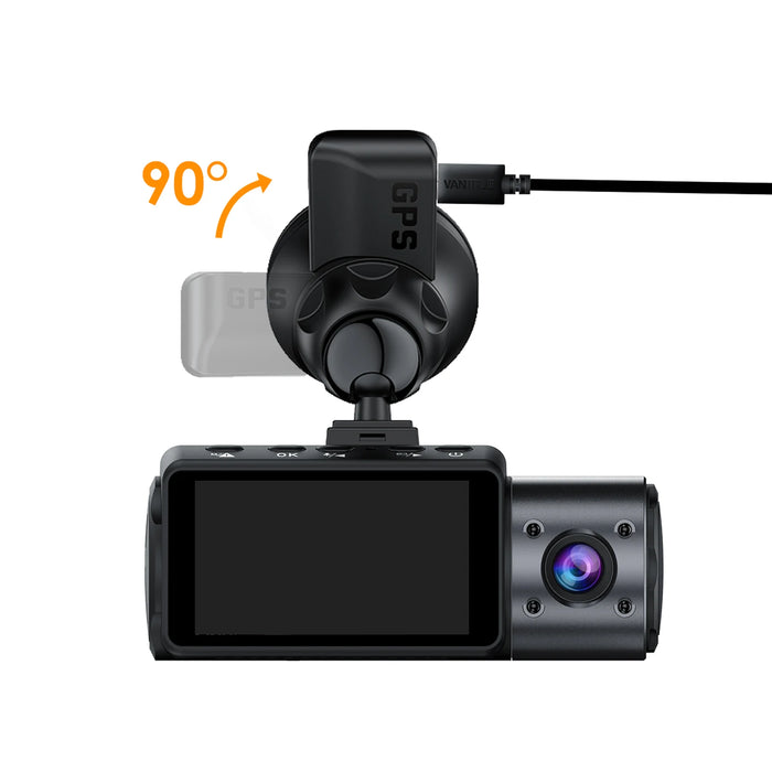 Vantrue Dash Cam GPS Receiver Module Type C&Mini USB Port Car Suction Cup Mount for Windows and Mac