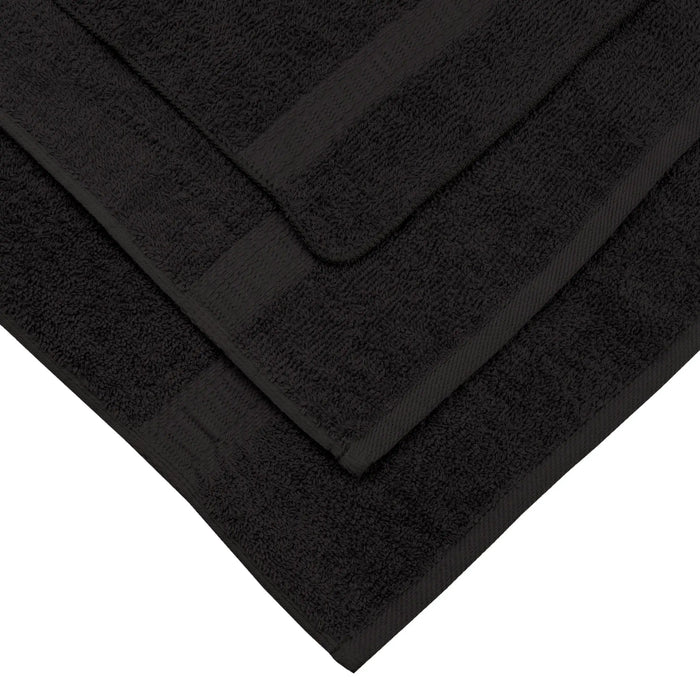 Solid 18-Piece Bath Towel Set, Black