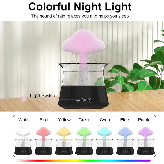 Cloud Rain Humidifiers for Bedroom & Large Room - Essential Oil Diffuser with 7 Colors LED Lights