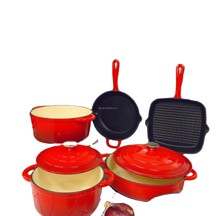 High Quality Cast Iron Enamel Dutch Oven Casserole Set Cookware Cast Iron Enamel Pot