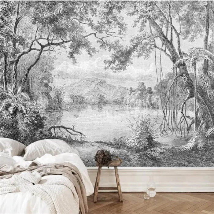 custom art Photo mural Wall paper Rainforest jungle Wall Mural vinyl wallpaper papel de parede adesivo Wall covering Home Decor