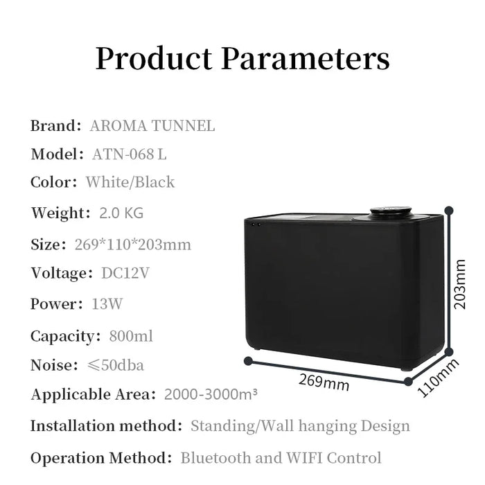 NAMSTE 3000M³ Smart Aroma Diffuser WIFI Bluetooth Control HVAC Function Electric Aromatic Oasis  For Home Hotel 800ML Capacity