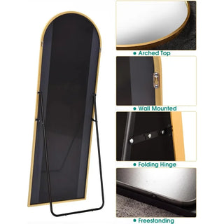 18"x58" Full Length Mirror, Floor Mirror, Arched Full Length Mirror with Stand, Wall Mirror, Full Body Mirror Freestanding
