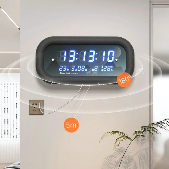 Digital Wall Clocks Living Room Simple Modern Household High-end Acrylic Wall Hanging Electronic Clock Perpetual Calendar Watch