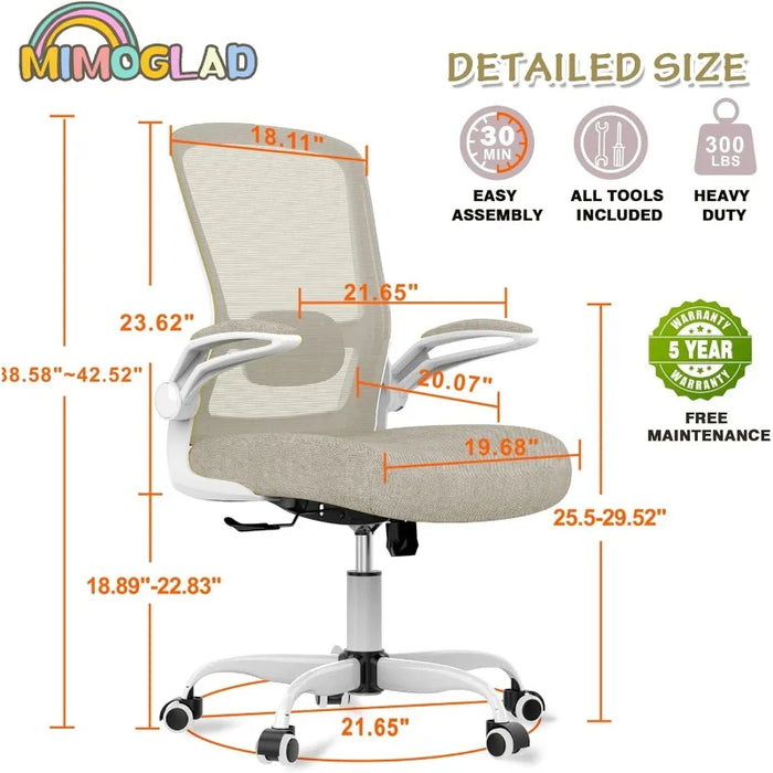 Mimoglad Home Office Chair, High Back Desk Chair, Ergonomic Mesh Computer Chair with Adjustable Lumbar Support