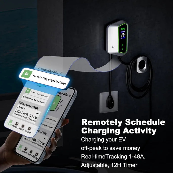 Level 2 EV Charger 40 Amp ev Chargers for Home Level 2 NEMA 14-50 Plug,Use Swipe Card or APP to Start