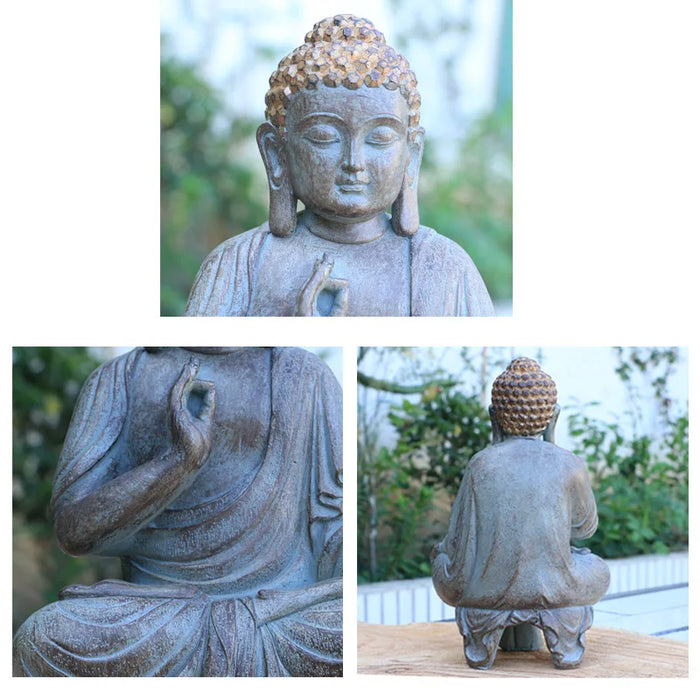 Chinese Style Zen Buddha Resin Ornaments Home Courtyard Layout Top Balcony Buddhist Mood Decoration Outdoor Lawn Garden Decor