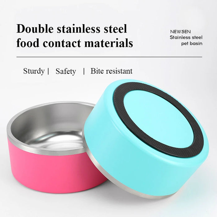 Factory wholesale Pet Supplies non-slip 42oz pet food bowls feeders Double-Deck Stainless Steel Dog Bowls for Dogs and Cats