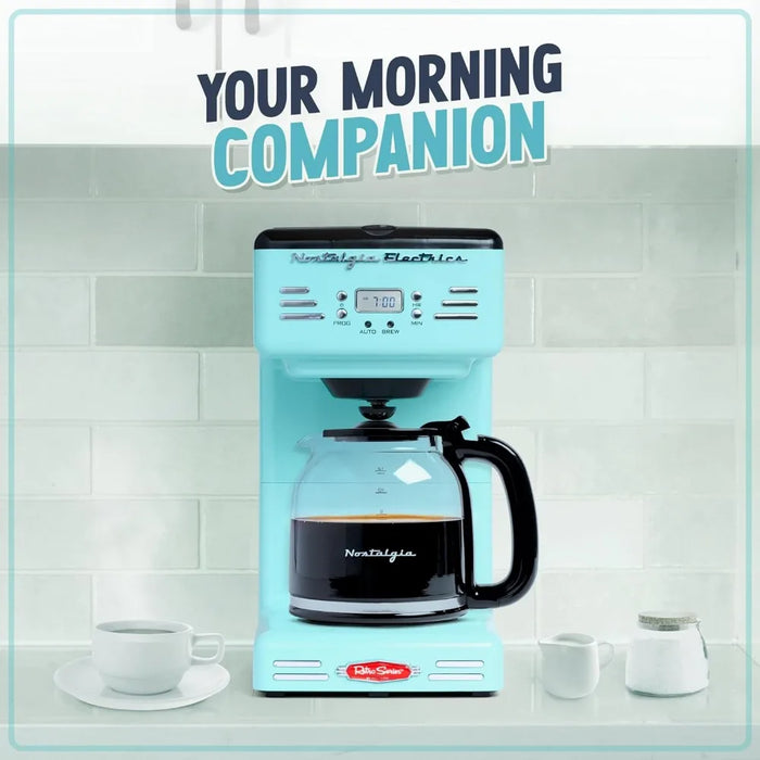 12-Cup Programmable Coffee Maker With LED Display, Automatic Shut-Off & Keep Warm, Pause-And-Serve Function, Aqua