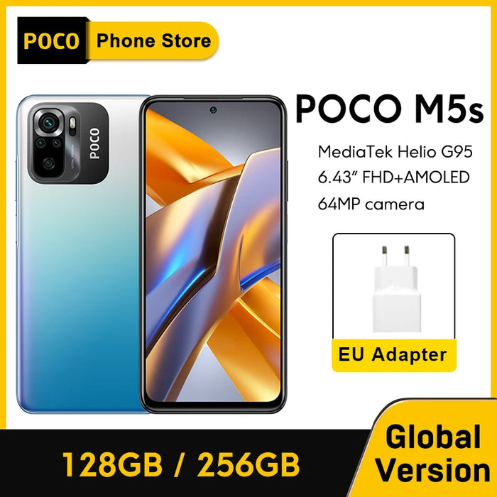 New POCO M5s Global Version 64GB/128GB/256GB NFC MTK G95 Octa Core 64MP Quad Camera 6.43" AMOLED Dotdisplay 33W