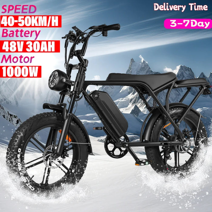 20inch Ouxi V8 1000w electric bicycle fat tire e-bike for adults 48v 50km/h off road city ebike fatbike