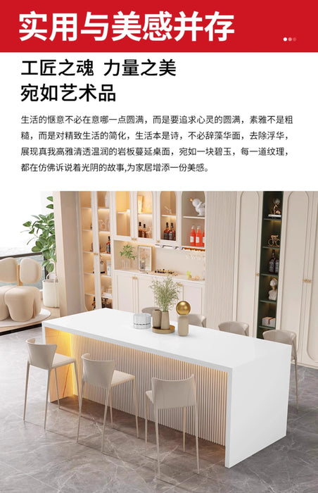 Rock Plate, Island, Table, Integrated Bar, Luxury Living Room, Open Kitchen, Western Kitchen, Inverted Assembly