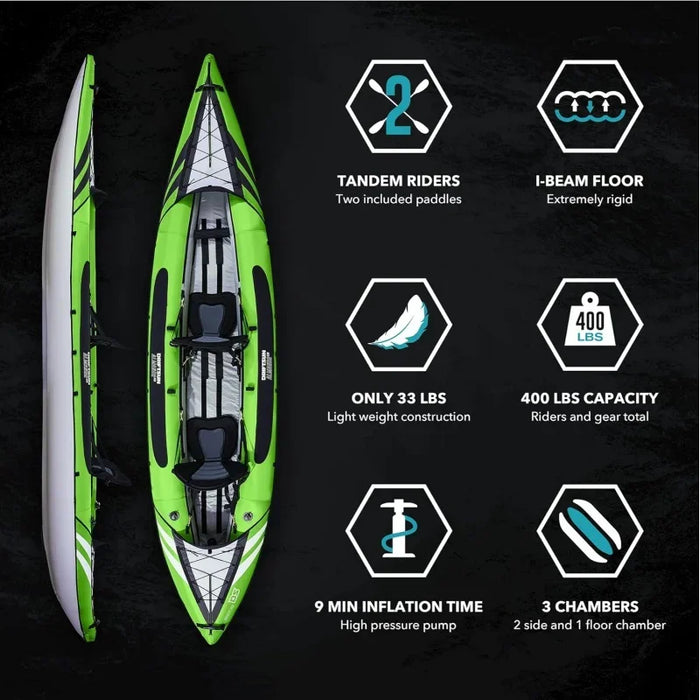 Driftsun Almanor inflatable kayak-inflatable touring kayak-inflatable 1 and 2 person kayaks for adults with Eva padded seats