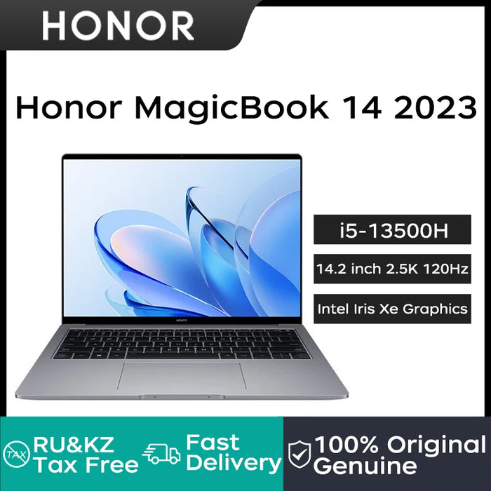 Honor MagicBook 14 2023 Laptop 14.2 Inch 2.5K 120Hz IPS Screen Notebook i5-13500H 16GB 512GB Intel Iris Xe Graphics Netbook