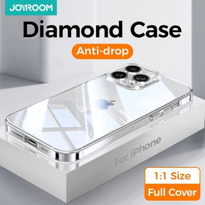 Joyroom Phone Clear Case For iPhone 14 13 12 Pro Max PC+TPU Full Lens Protection Back Soft Transparent Cover For iPhone 12 Pro