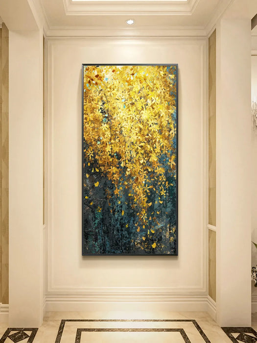 Pure hand-painted oil painting porch aisle corridor vertical version of light luxury American abstract large wall hanging