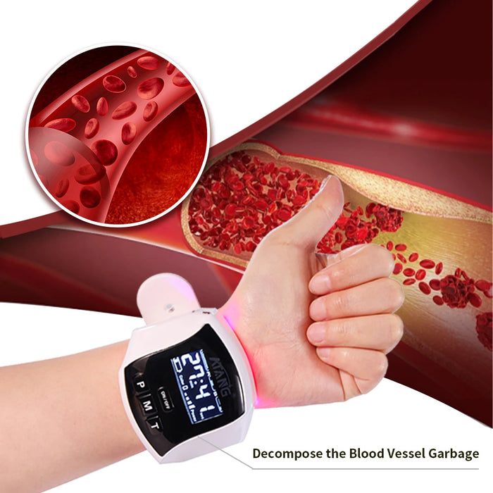 Cold Laser Therapy Watch Treatment of High Blood Pressure Diabetes Cleansing of Vascular Waste Prevents Blood Thickening