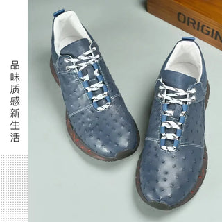 BATMO 2024 new arrival Fashion Ostrich skin causal shoes men,male Genuine leather shoes PDD35