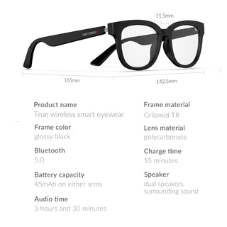 HBK Earphone Glasses with Speaker Wireless smart eyewearBluetooth Smart Audio Headphone Sunglasses