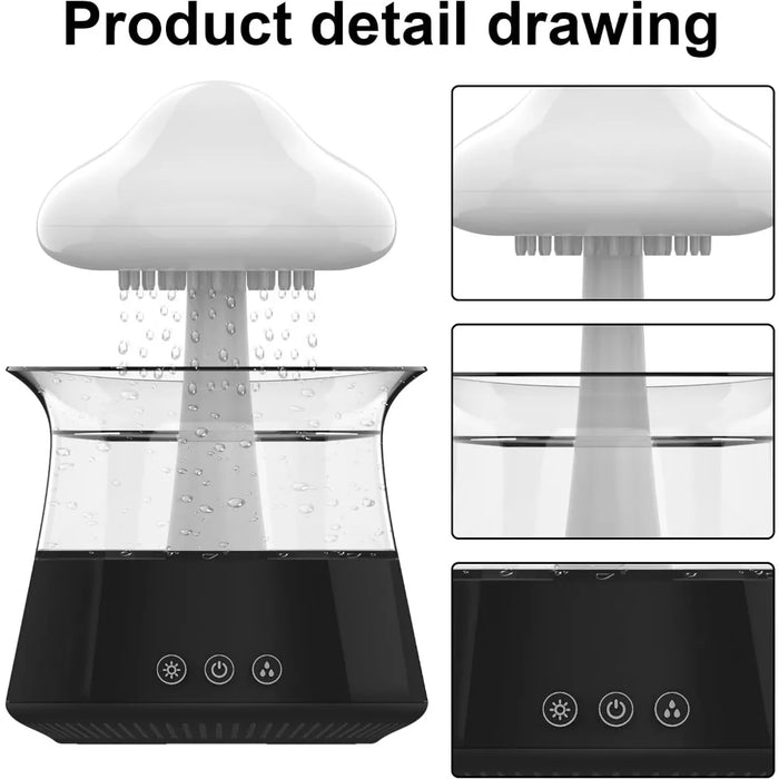 Cloud Rain Humidifiers for Bedroom & Large Room - Essential Oil Diffuser with 7 Colors LED Lights