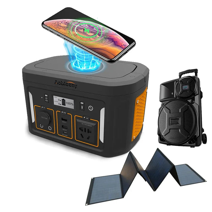 2022 Home Outdoor Camping Qc PD Usb mppt Solar generator with 15w wireless charger new energy camping power station