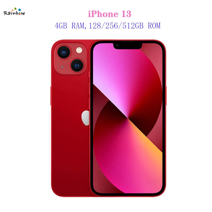 Face ID Original Apple iPhone 13 128GB/ 512GB 5G LTE Mobile Phone NFC IOS A15 Bionic Hexa Core 6.1'' 12MP&12MP 3240mAh