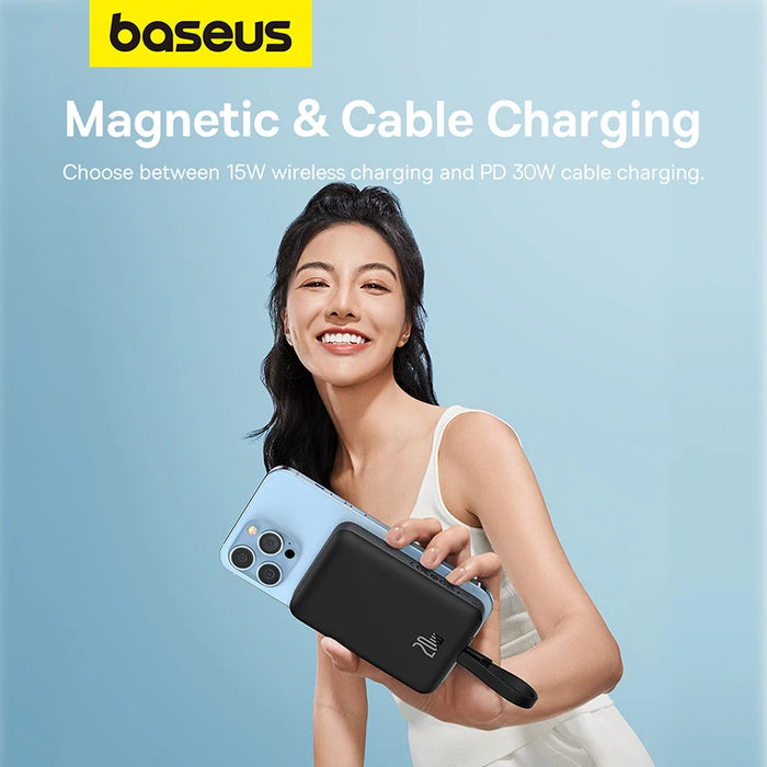 Baseus Magsafe Power Bank 10000mah Magnetic Wireless Charging PD 20W Fast Charging with Cable for iPhone 14 13 12 Pro Max