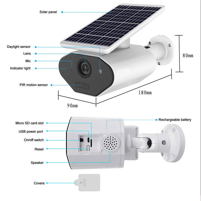 Best Seller CCTV Security System IP Camera with Solar Panel Battery Powered Wireless Camera Outdoor WIFI S