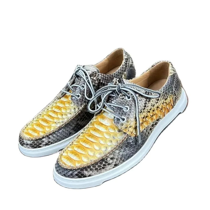 Fashion snake skin causal shoes men,real leather snakers PDD236