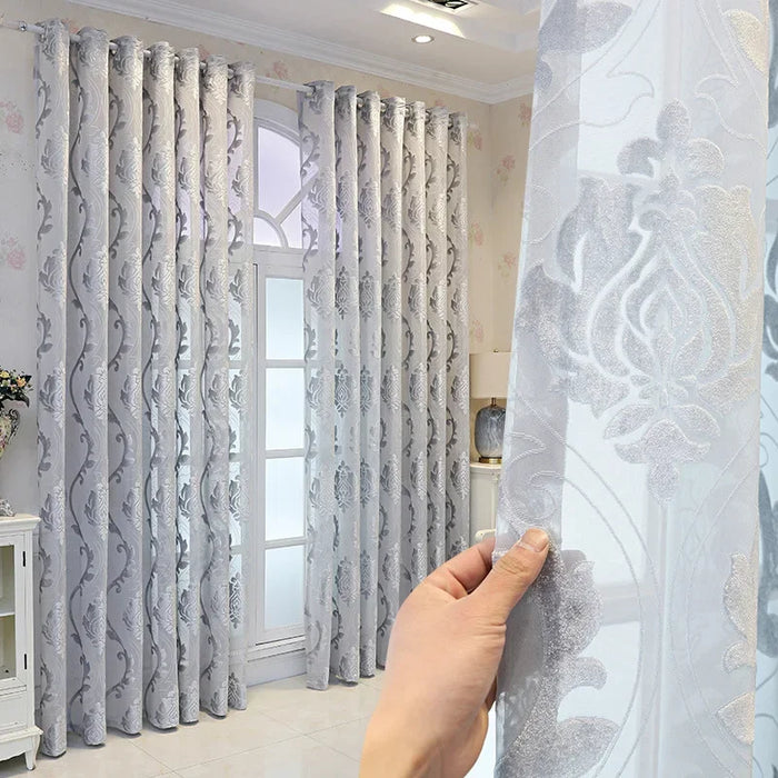 European Luxury Curtains for Living Room Bedroom Dining Custom Atmospheric Relief Tulle Door Window Sheer Curtain Room Decor