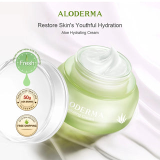 ALODERMA Organic Aloe Vera Hydrating Facial Cream For Man And Women,Deeply Hydrates,Long-Lasting Hydration,Nourish Face Skin 50g