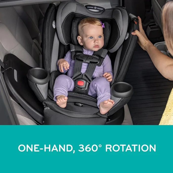 Revolve360 Extend All-in-One Rotational Car Seat with Quick Clean Cover (Rowe Pink)